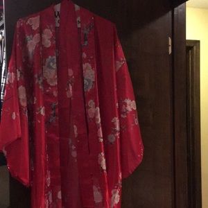 Genuine kimono, sash, and sandals